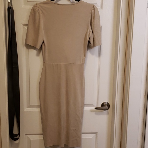 Faux suede dress with front knot - Picture 3 of 5